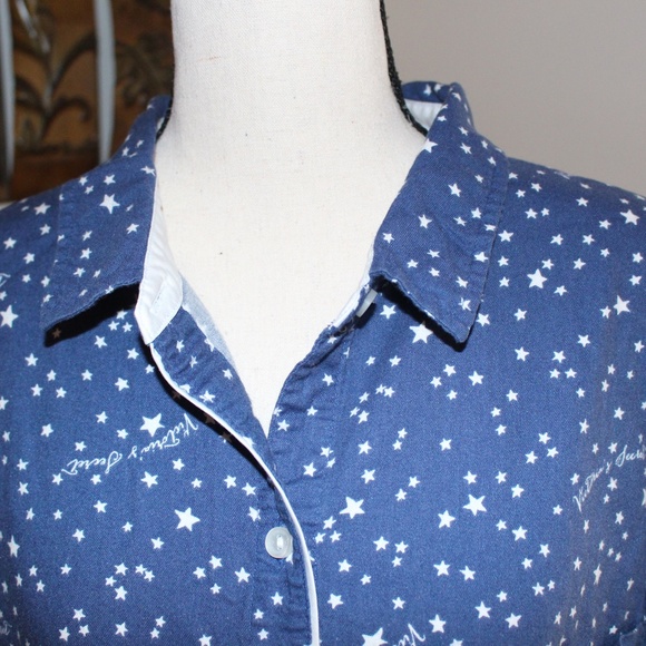 Victoria's Secret, stars button down long sleeve pajama top - Picture 6 of 8